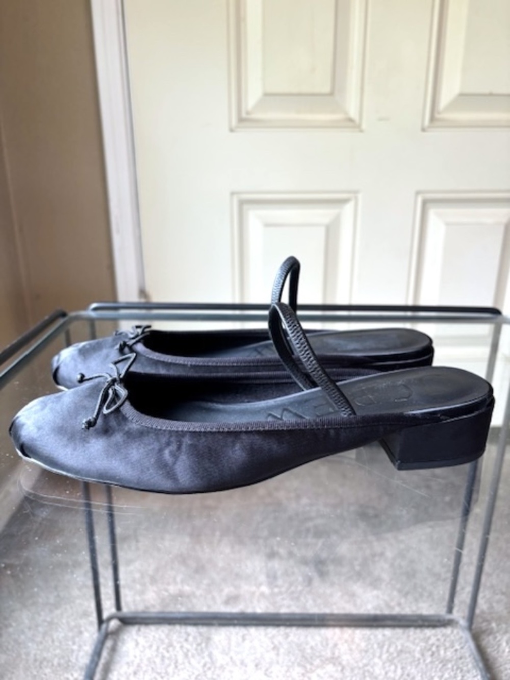 $148 J CREW Teagan Ballet Flat Mules in Black Satin EUC/sz 8 - Picture 4 of 13